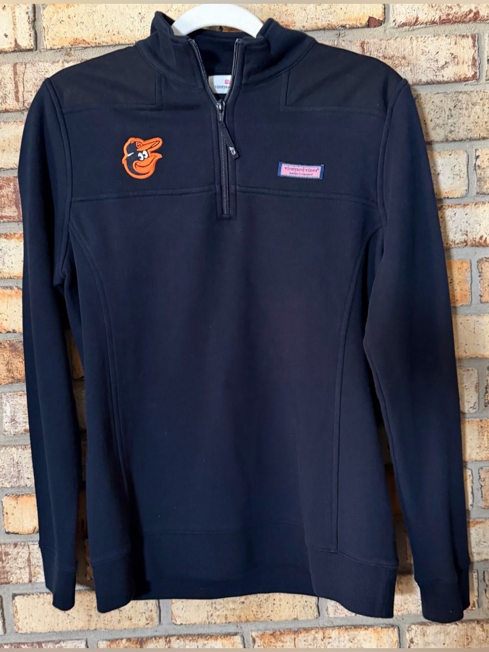 Vineyard Vines black quarter zip pullover Baltimore Orioles baseball S NWT